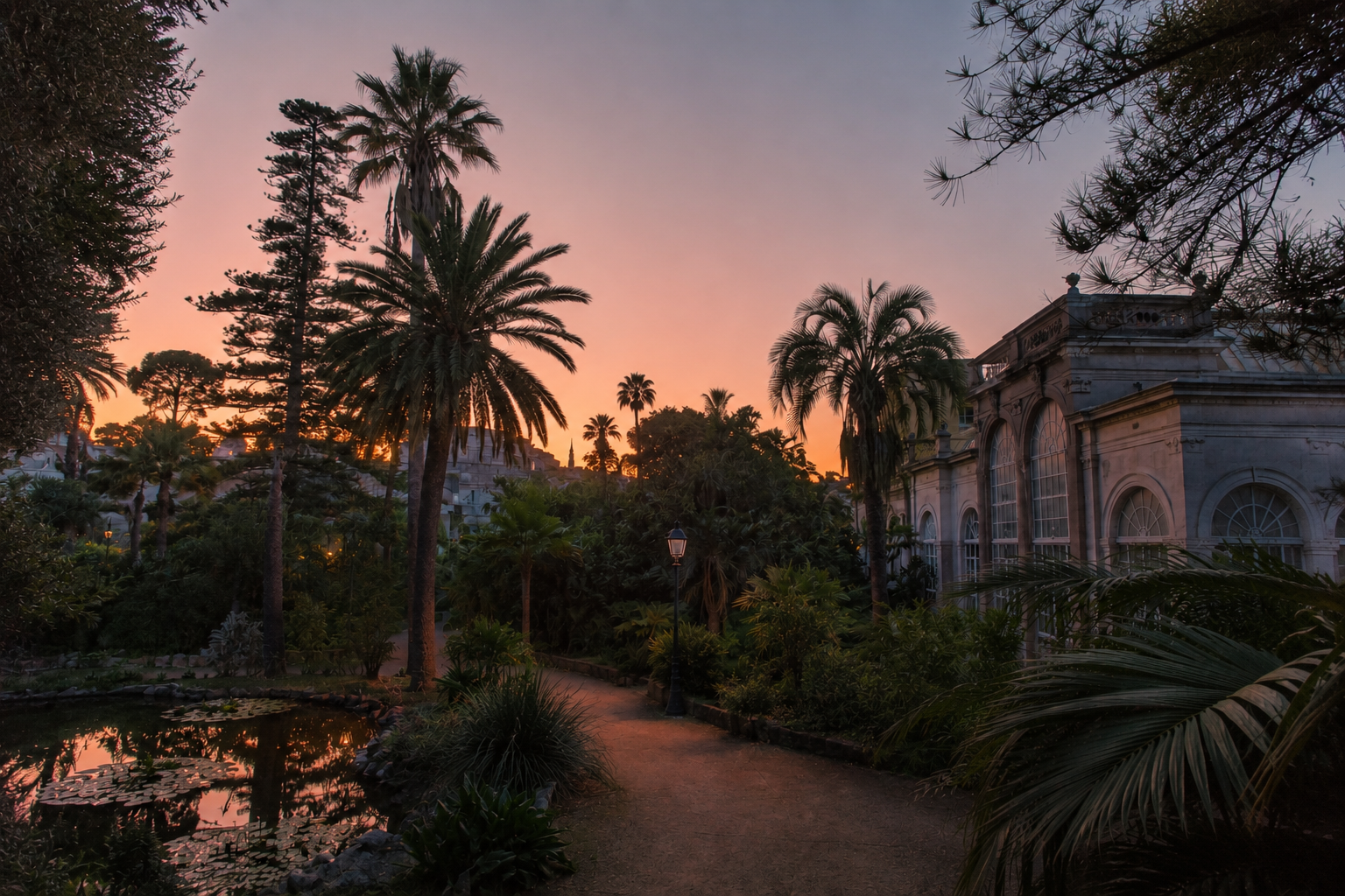 Orto Botanico di Palermo all'alba